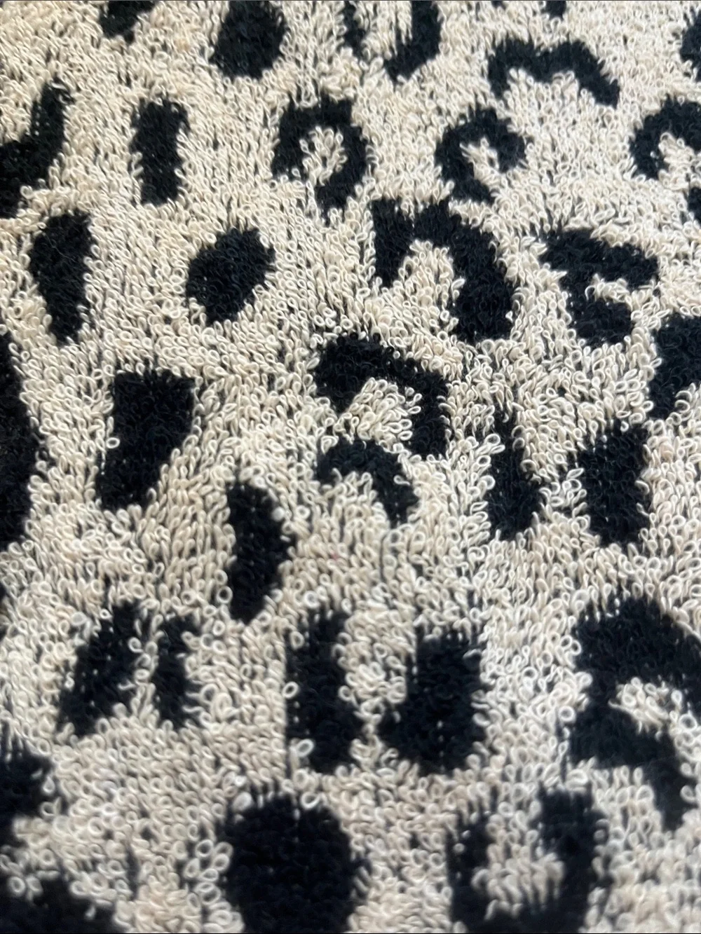4 SETS  Print Bath Towel Set - Black & Cream